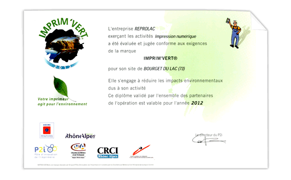 La certification Imprim'Vert pour Reprolac
