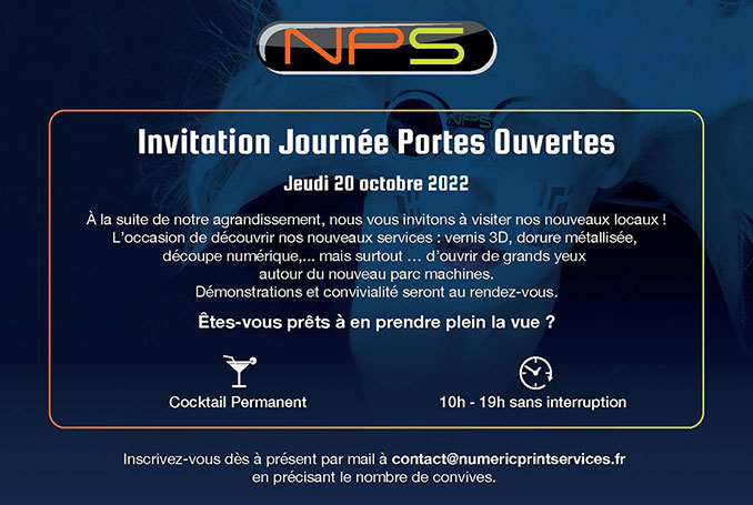 « Journée Portes Ouvertes chez Numeric Print Services - Jeudi 20 Octobre 2022 »