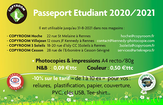 Le nouveau « Passeport Étudiant 2020/21 » de Copyroom !